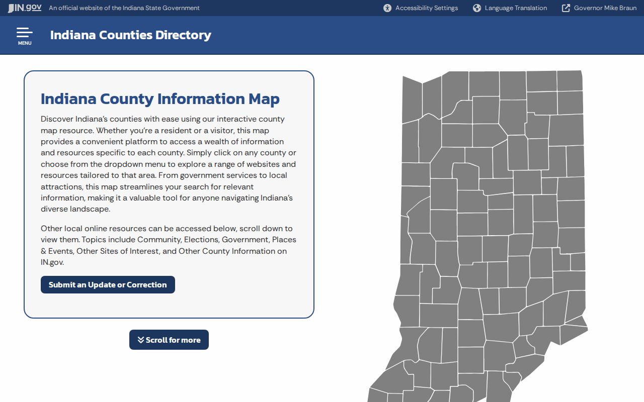 Indiana official Brown County profile